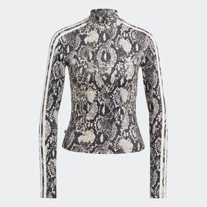 adidas Black and White Snake Print Long Sleeve Top